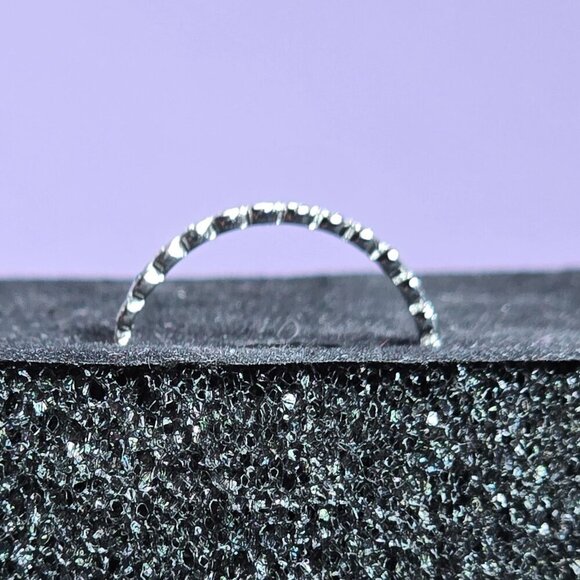 Sterling Silver Heart Eternity Ring With Multicolor Cubic Zirconia Size 7.75 (NW - Picture 4 of 6